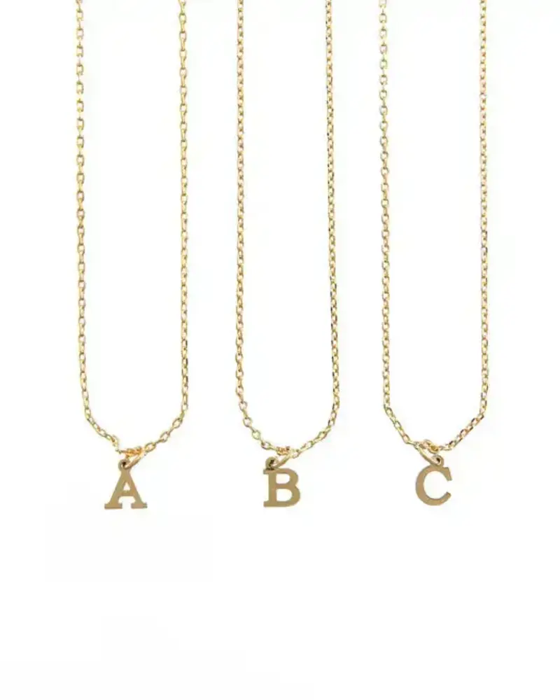Brenda Grands Dainty Initial Necklace | Waterproof Gold