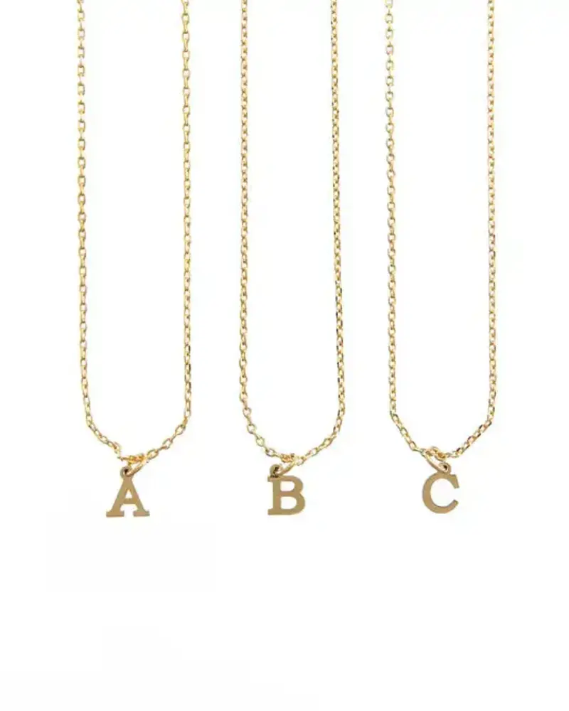 Brenda Grands Dainty Initial Necklace | Waterproof Gold