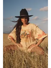Sabbi The Flaming Cowboy Tee | Sand