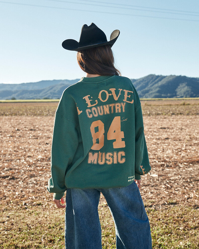 Sabbi I Love Country Music Crewneck | Green