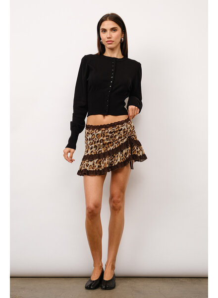Zariah Chiffon Leopard Mini Skirt