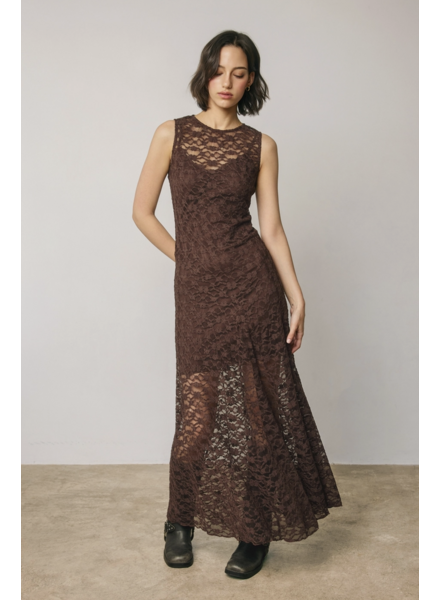 Nadia Lace Maxi Dress | Chocolate