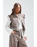 Ruffle Leopard Jacket Vest