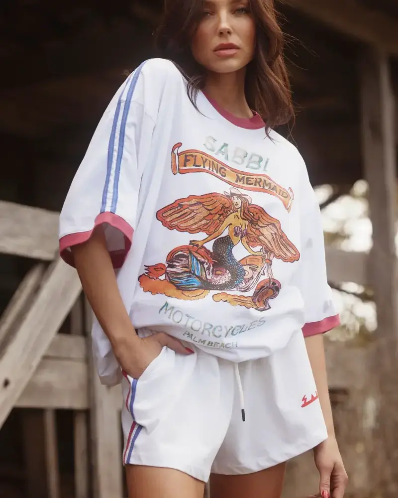 Sabbi Flying Mermaid Tee | White