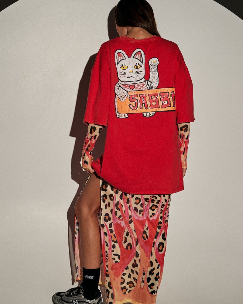 Sabbi Champagne & Tattoo Tee | Red