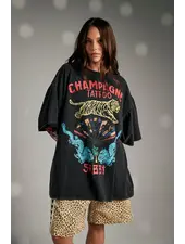 Sabbi Champagne & Tattoo Tee | Black
