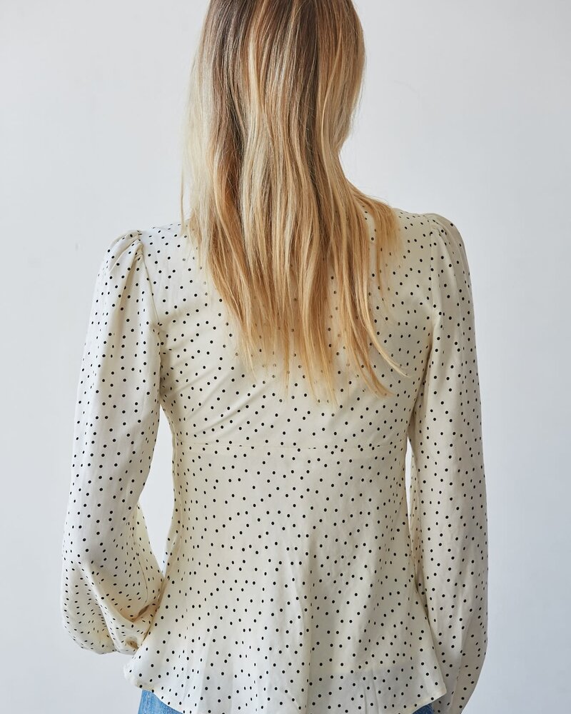 Bailey Dotted Bow Tie Top