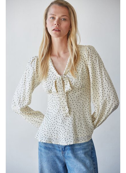 Bailey Dotted Bow Tie Top