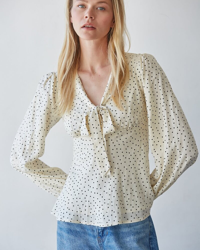 Bailey Dotted Bow Tie Top