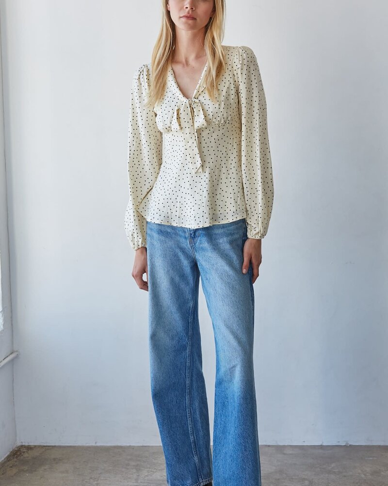 Bailey Dotted Bow Tie Top