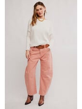 Free People Good Luck Mid-Rise Barrel Jeans | Desert Petal