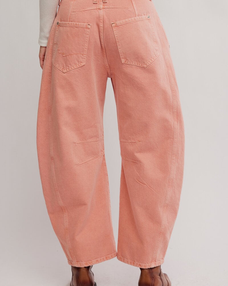 Free People Good Luck Mid-Rise Barrel Jeans | Desert Petal