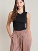 Aria Ribbed Tank | Black