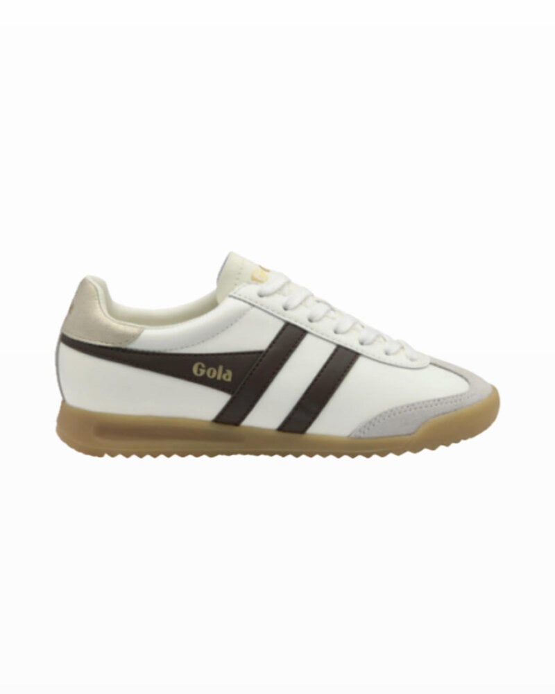 GOLA Torpedo Leather Sneakers | Off White / Dark Brown / Gold