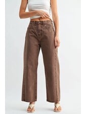 Just Black Denim High Rise Barrel Jean Twist | Vintage Brown