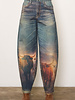 Kindle Barrel Jean | Long Horn Print