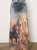 Kerdle Wide Leg Jean | Horse Print
