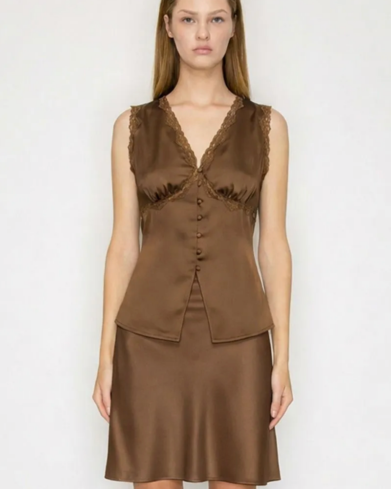 Grace Lace Top | Brown