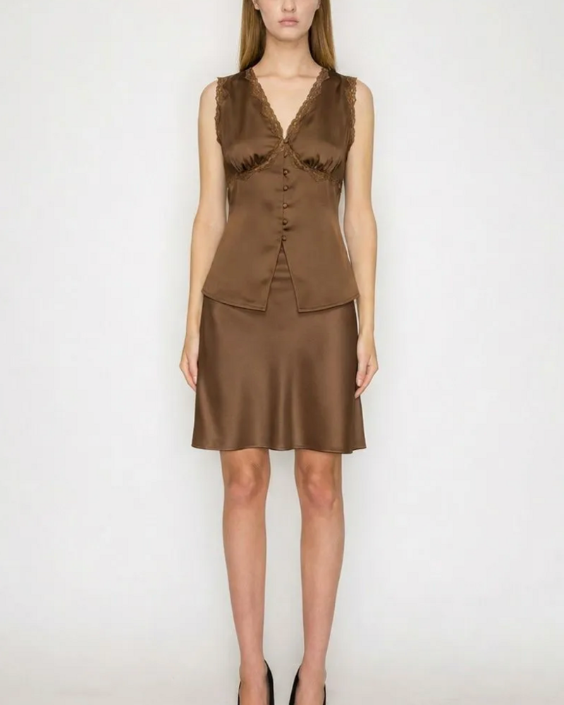 Grace Lace Top | Brown