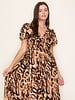 B.RIGHT Organza Leopard Midi Dress