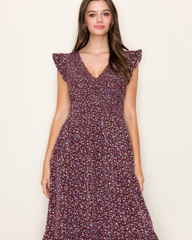 Audrey Floral Midi Dress