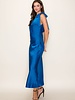 Camilia Solid Satin Midi Dress | Royal