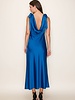 Camilia Solid Satin Midi Dress | Royal