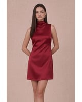 Organza Scarf Satin Mini Dress | Scarlet