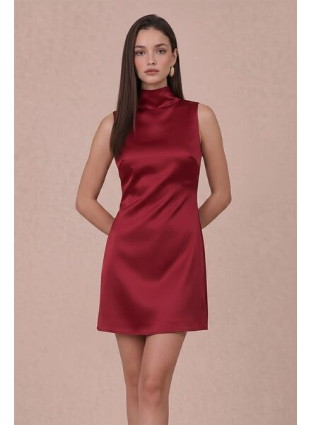Organza Scarf Satin Mini Dress | Scarlet