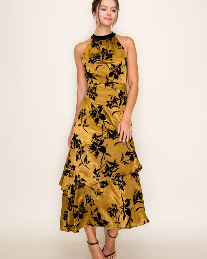 Fhonda Floral Burn Out Dress