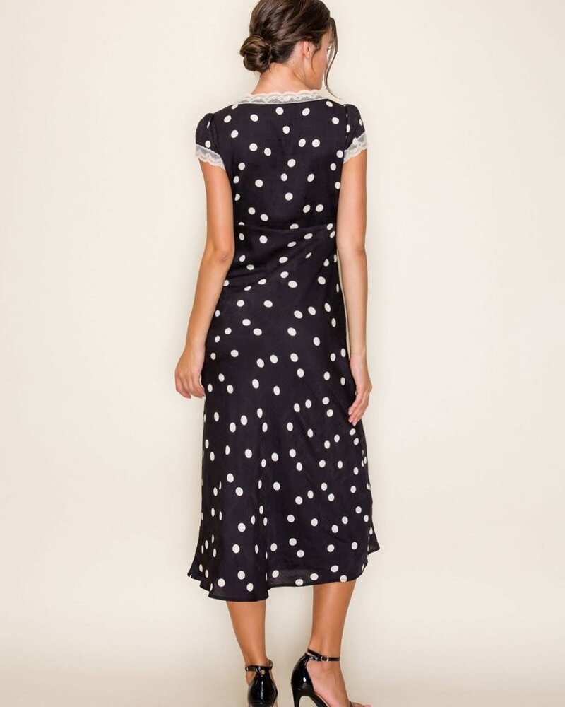 Parry Polka Dot Satin Dress