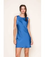 Minimal Satin Mini Dress | Royal