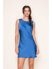 B.RIGHT Minimal Satin Mini Dress | Royal