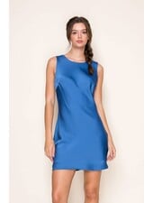 Minimal Satin Mini Dress | Royal