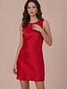Minimal Satin Mini Dress | Red