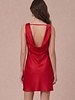 Minimal Satin Mini Dress | Red