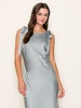 Camilia Solid Satin Midi Dress | Sage