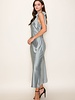 Camilia Solid Satin Midi Dress | Sage