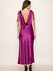 Camilia Solid Satin Midi Dress | Purple