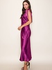 Camilia Solid Satin Midi Dress | Purple