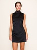 Organza Scarf Satin Mini Dress | Black