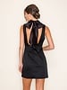 B.RIGHT Organza Scarf Satin Mini Dress | Black
