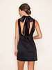 Organza Scarf Satin Mini Dress | Black