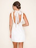 Organza Scarf Satin Mini Dress | White