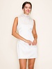 Organza Scarf Satin Mini Dress | White