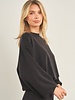 Cellie Cropped Crewneck Sweatshirt | Black