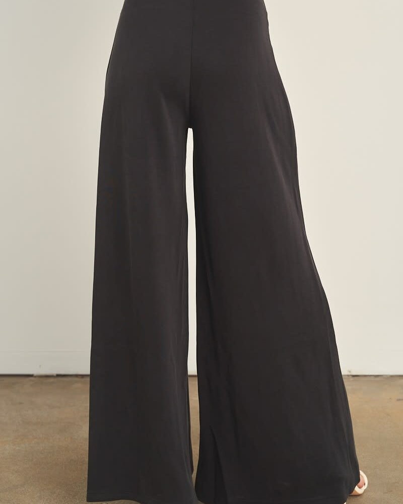 Cellie Wide Leg Sweat Pant | Black