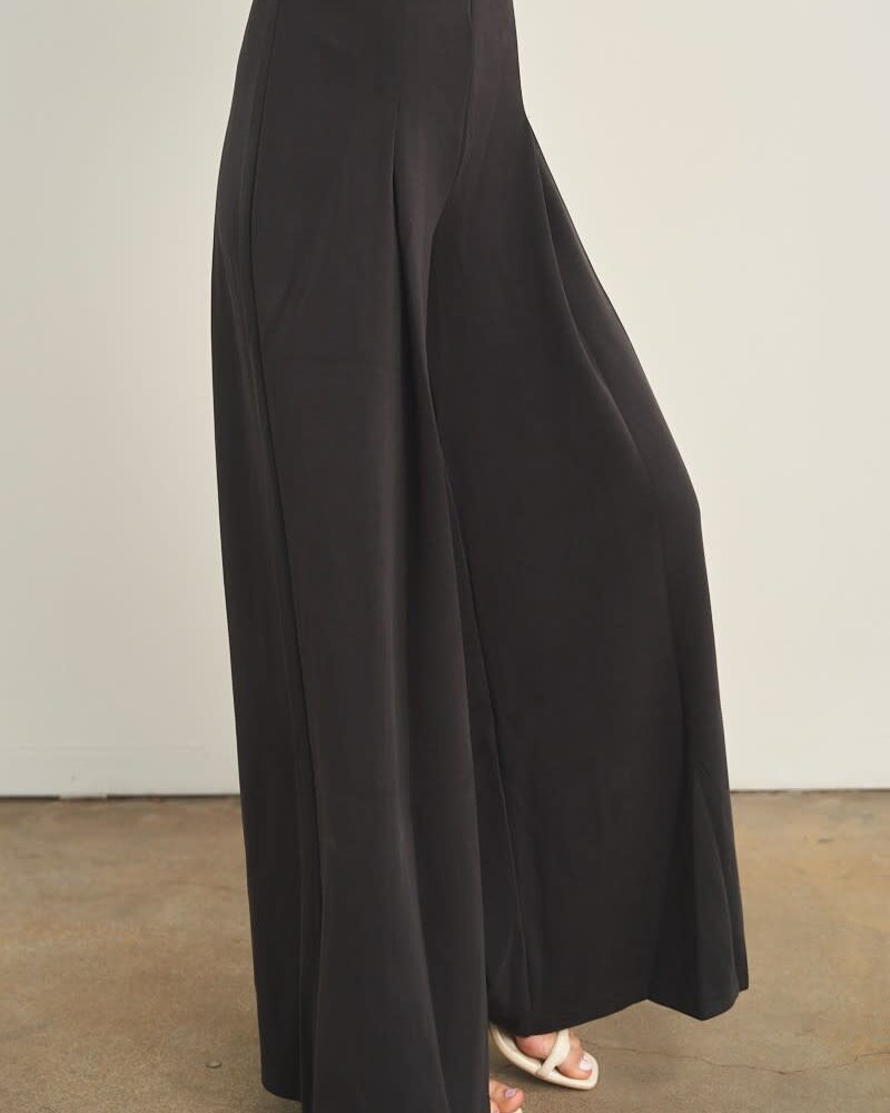 Cellie Wide Leg Sweat Pant | Black