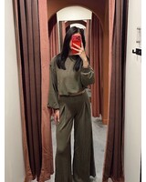 Cellie Wide Leg Sweat Pant | Olive