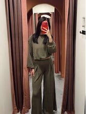 Cellie Wide Leg Sweat Pant | Olive